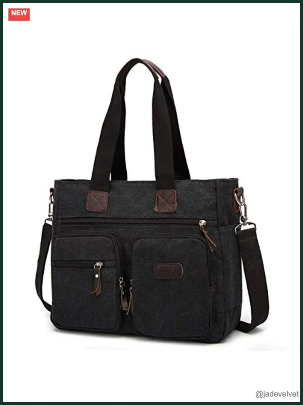 Canvas Satchel Handbag Top Zipper Shoulder Bag Tote Messenger Purse